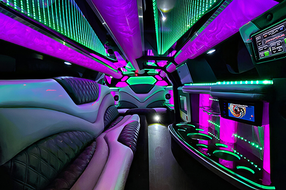 leather seating on the limo