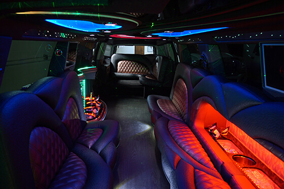 bar areas on limo bus